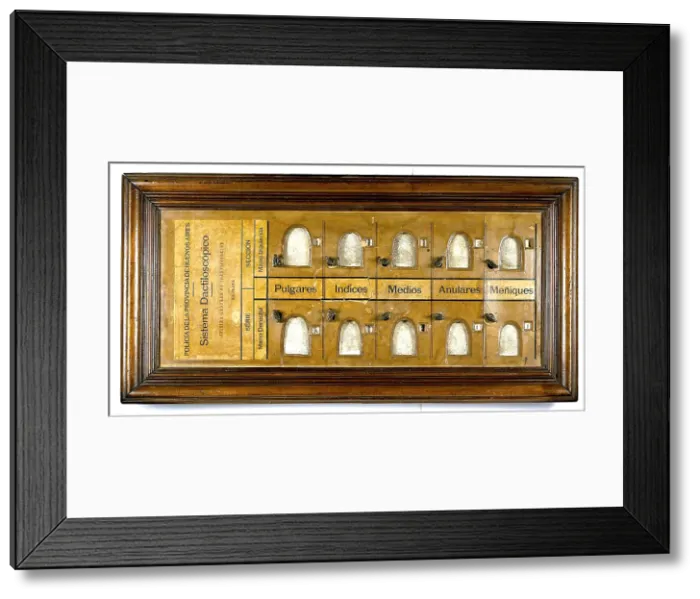 Framed Print : Vucetich's Dactilonomo, Fingerprint Classification Method Framed Print : Vucetich's Dactilonomo, Fingerprint Classification Method