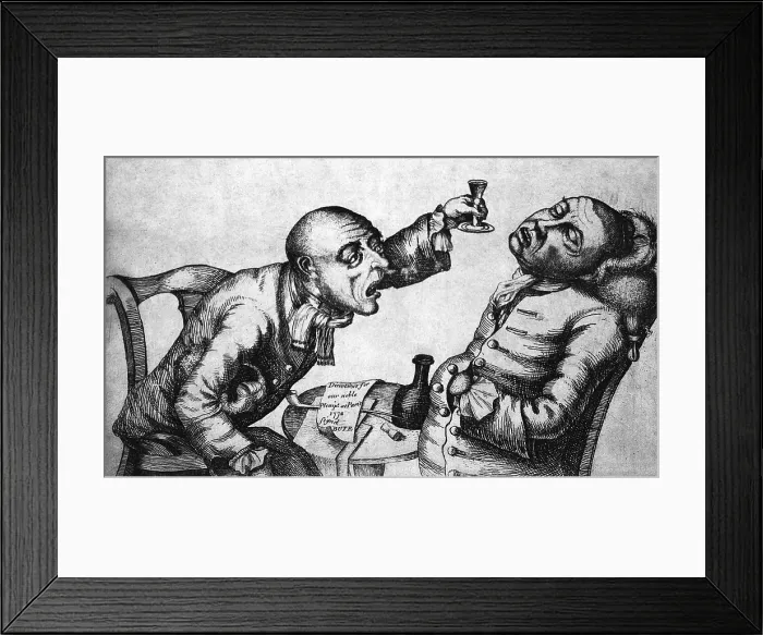 Framed Print : Caricature of Two Alcoholics, 1773 Framed Print : Caricature of Two Alcoholics, 1773