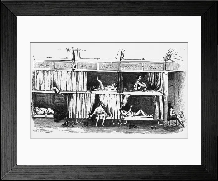 Framed Print : 19th Century Sleeping Car