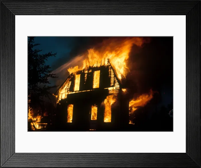 Framed Print : House on Fire Framed Print : House on Fire