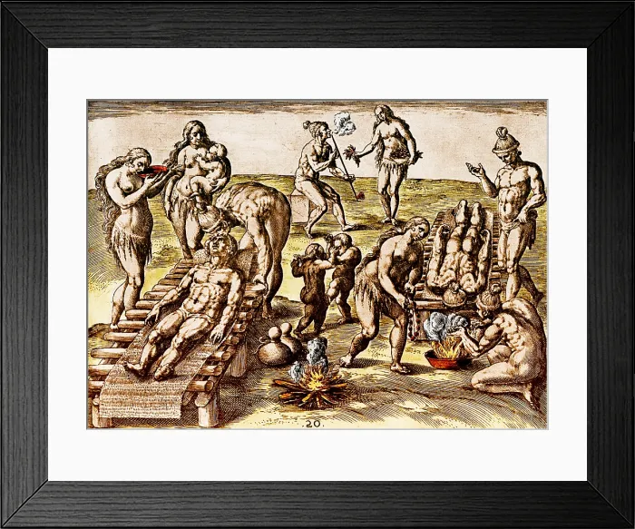 Framed Print : Native American Medicine, 1560s