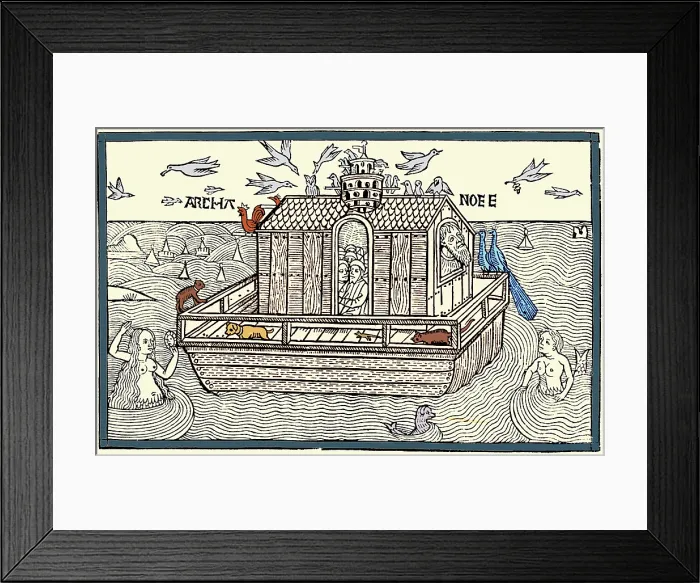 Framed Print : Noah's Ark with Merfolk, 1493 Framed Print : Noah's Ark with Merfolk, 1493
