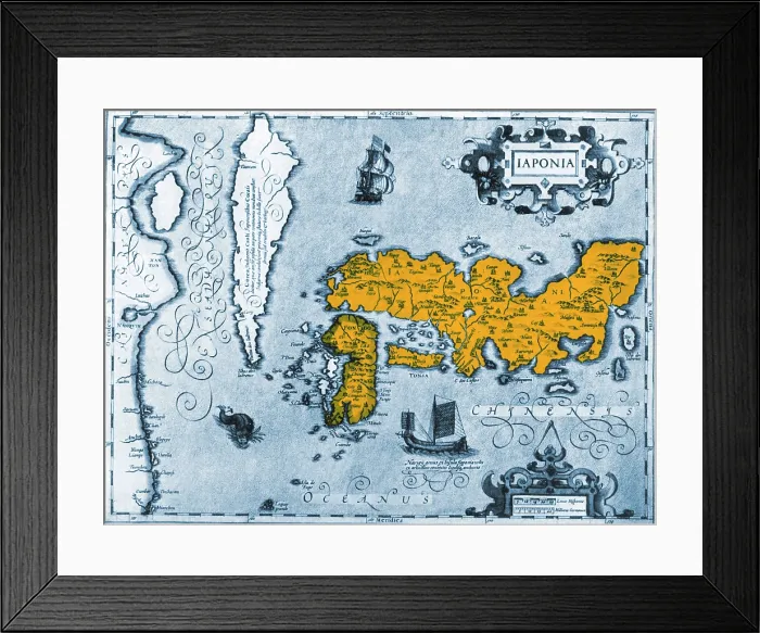 Framed Print : Mercator Hondius Atlas, Map of Japan, 1606 Framed Print : Mercator Hondius Atlas, Map of Japan, 1606