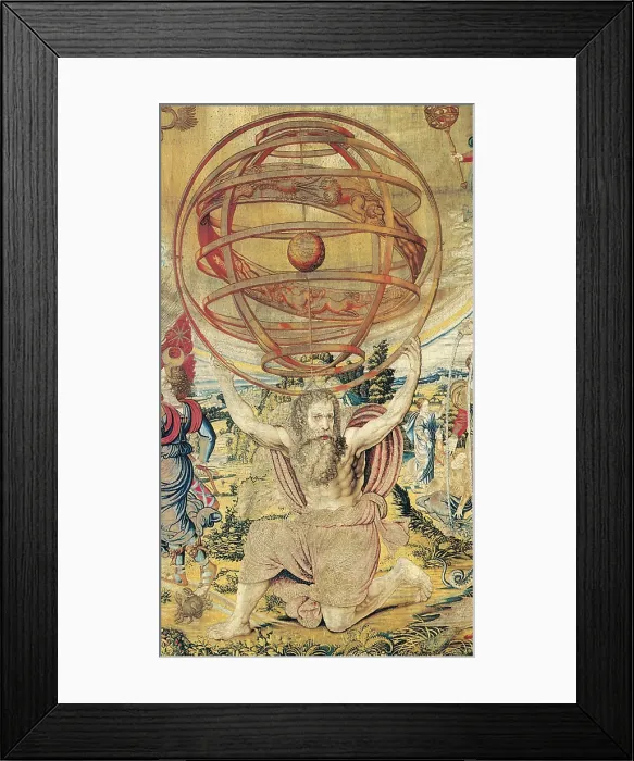 Framed Print : Atlas Supporting the Armillary Sphere, 1530 Framed Print : Atlas Supporting the Armillary Sphere, 1530