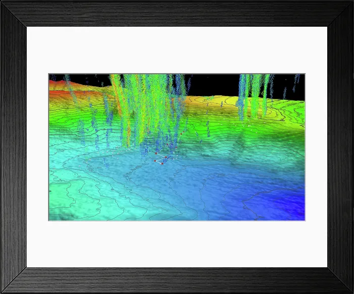 Framed Print : Methane Bubble Plumes, Data Map