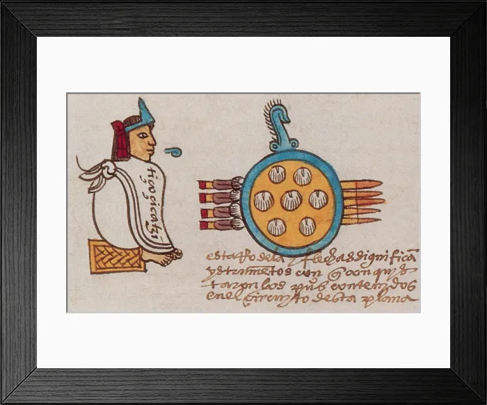 Framed Print : Montezuma II in the Codex Mendoza