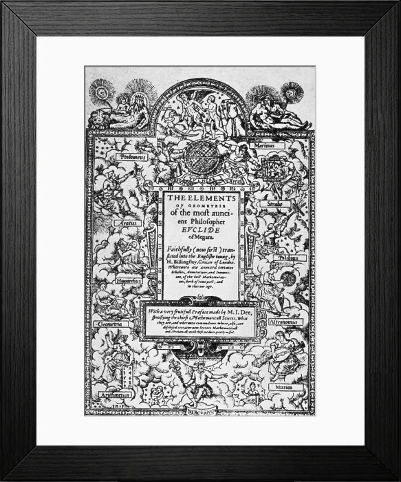 Framed Print : Elements of Geometry, Frontispiece, 16th Century