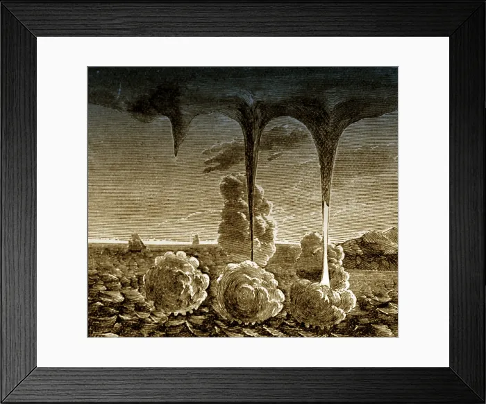 Framed Print : Stages of a Waterspout, 1880 Framed Print : Stages of a Waterspout, 1880