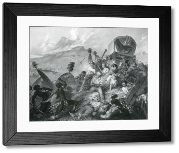 Framed Print : Weenen Massacre, Zulu Slaughter of Voortrekkers, 1838