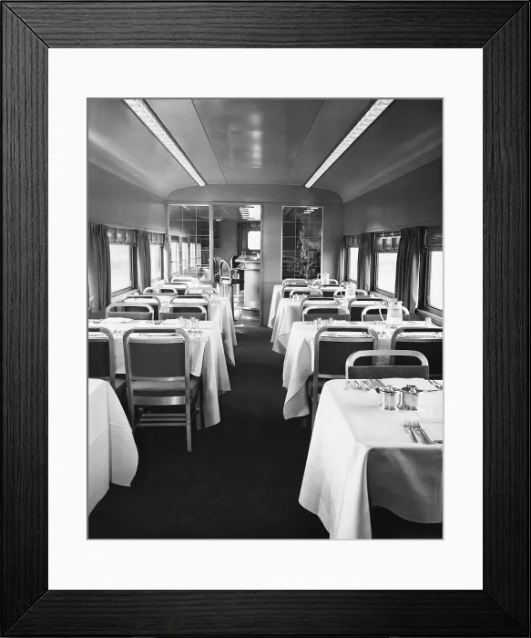 Framed Print : 1950s Dining Car Framed Print : 1950s Dining Car