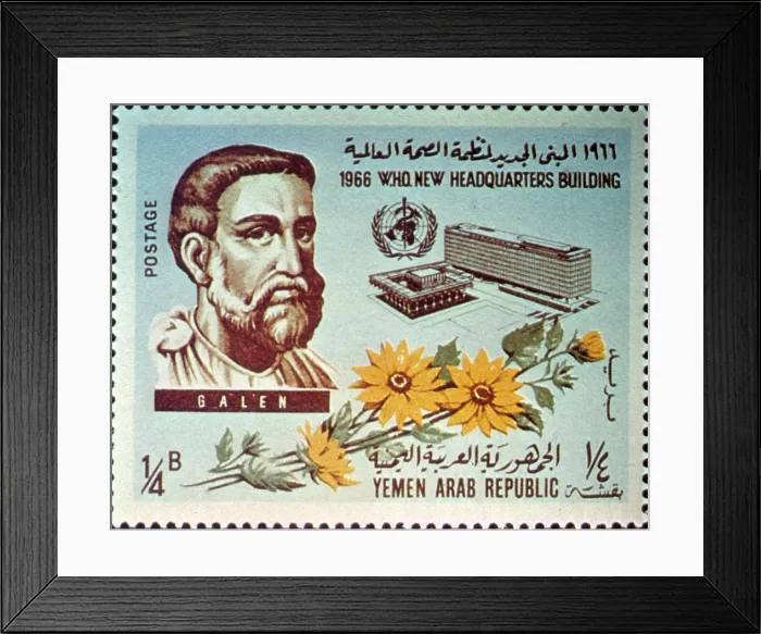 Framed Print : Galen, Yemen Postage Stamp, 1966 Framed Print : Galen, Yemen Postage Stamp, 1966