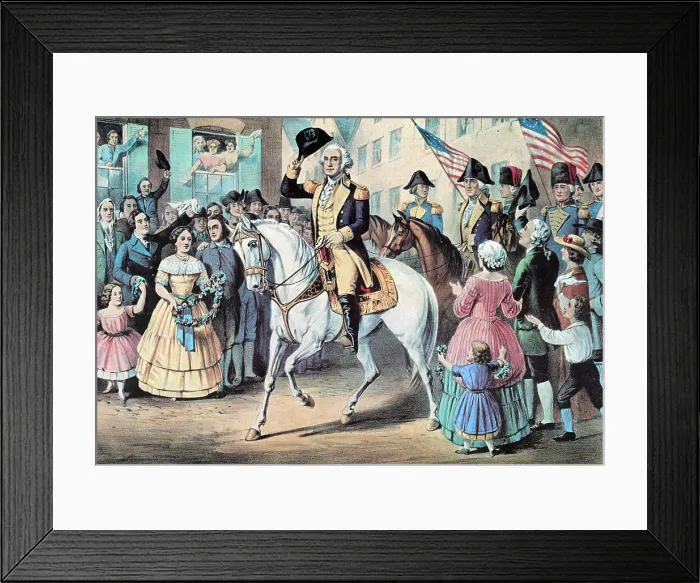 Framed Print : George Washington's Triumphal Return to NYC, 1783 Framed Print : George Washington's Triumphal Return to NYC, 1783