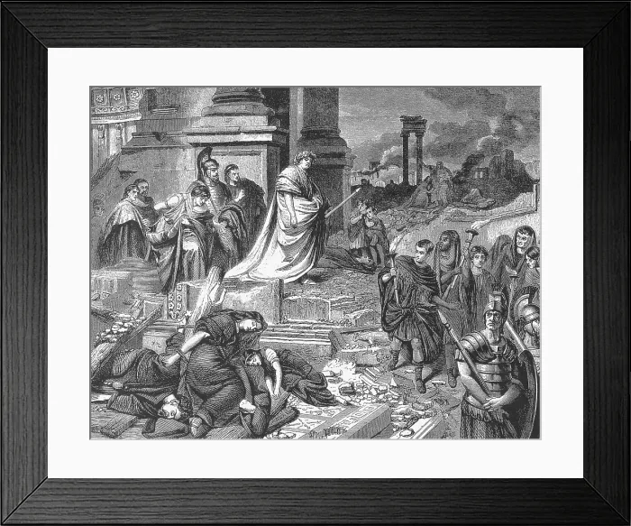 Framed Print : Nero Amid the Ruins of Rome, 64 AD Framed Print : Nero Amid the Ruins of Rome, 64 AD