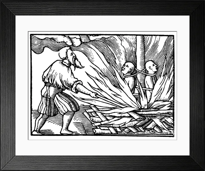 Framed Print : Spanish Inquisition, Burned at Stake, 1549 Framed Print : Spanish Inquisition, Burned at Stake, 1549