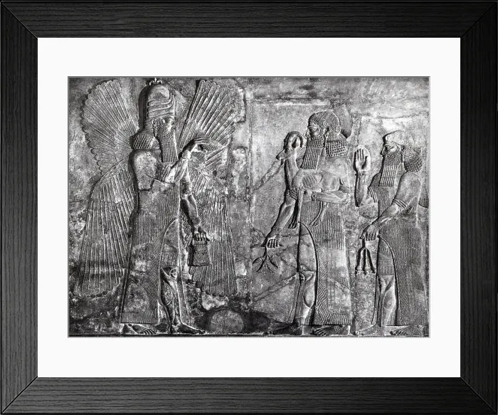 Framed Print : Sargon II Presents Goat to Ahura Mazda Framed Print : Sargon II Presents Goat to Ahura Mazda