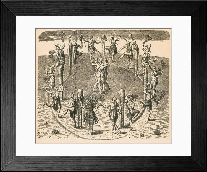 Framed Print : Native American Dance, 16th Century Framed Print : Native American Dance, 16th Century