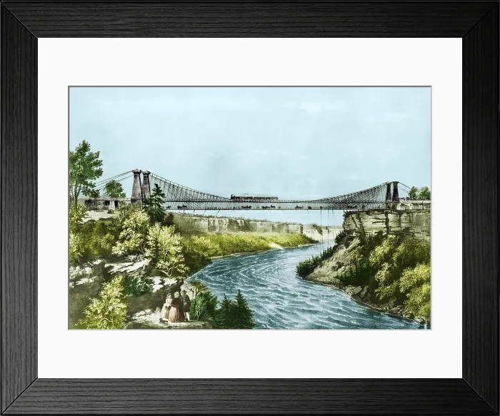 Framed Print : Railroad Suspension Bridge, 1856