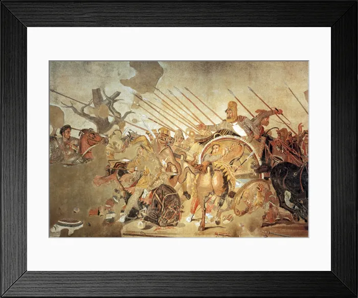 Framed Print : Pompeii, Alexander Mosaic, Battle of Issus, 333 BC