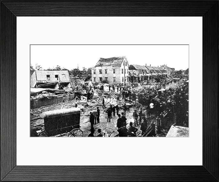 Framed Print : Tornado Damage, 1890 Framed Print : Tornado Damage, 1890