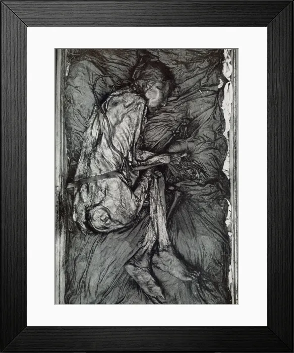 Framed Print : Body of a man found in a peat bog, 1950 Framed Print : Body of a man found in a peat bog, 1950
