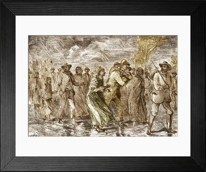 Framed Print : Slaves Escaping to Underground Railroad