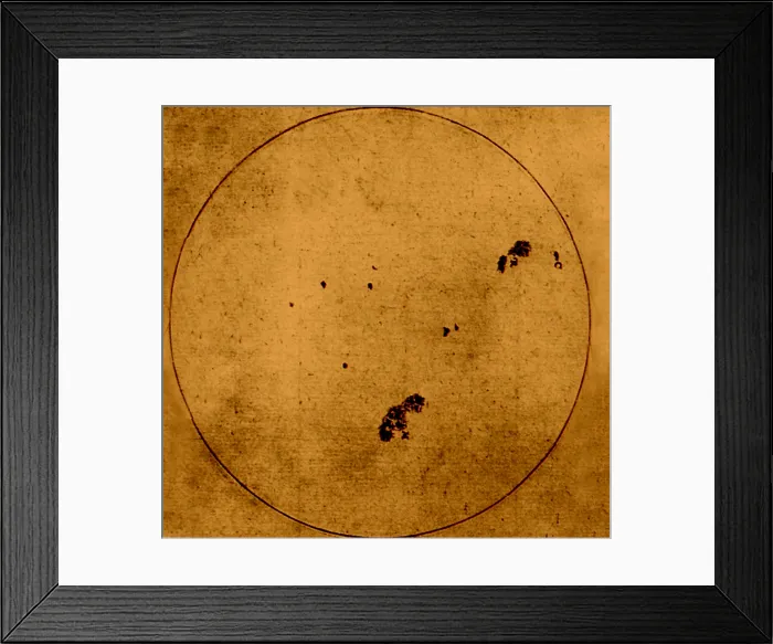 Framed Print : Galileo Sunspot Illustration Framed Print : Galileo Sunspot Illustration