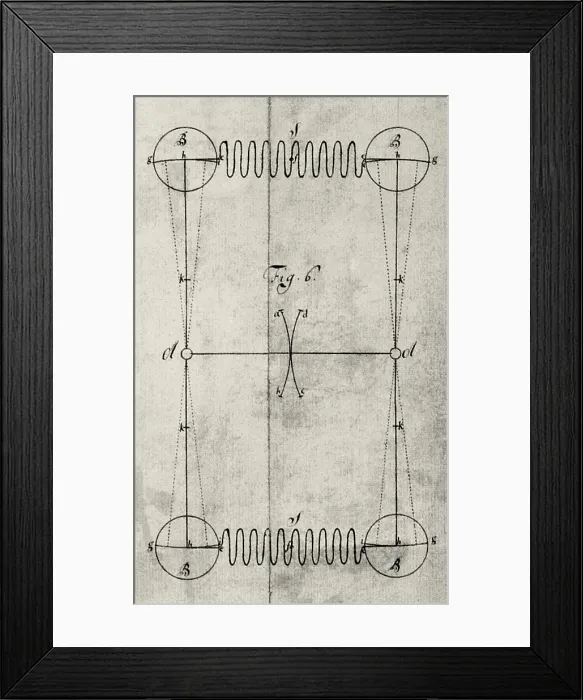 Framed Print : Christiaan Huygens, Model for Pendulum Clock, 1656