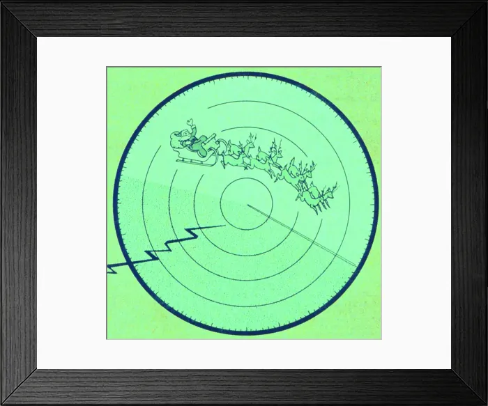 Framed Print : Santa Claus Over North Pole, 1958