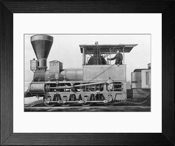 Framed Print : 19th Century Locomotive