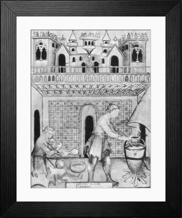 Framed Print : Cheese Maker, Medieval Tradesman Framed Print : Cheese Maker, Medieval Tradesman