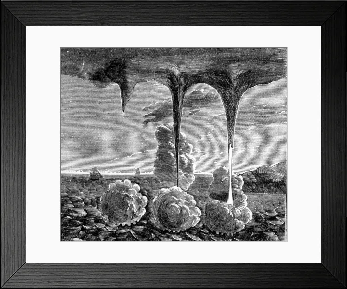 Framed Print : Stages of A Waterspout, 1880 Framed Print : Stages of A Waterspout, 1880