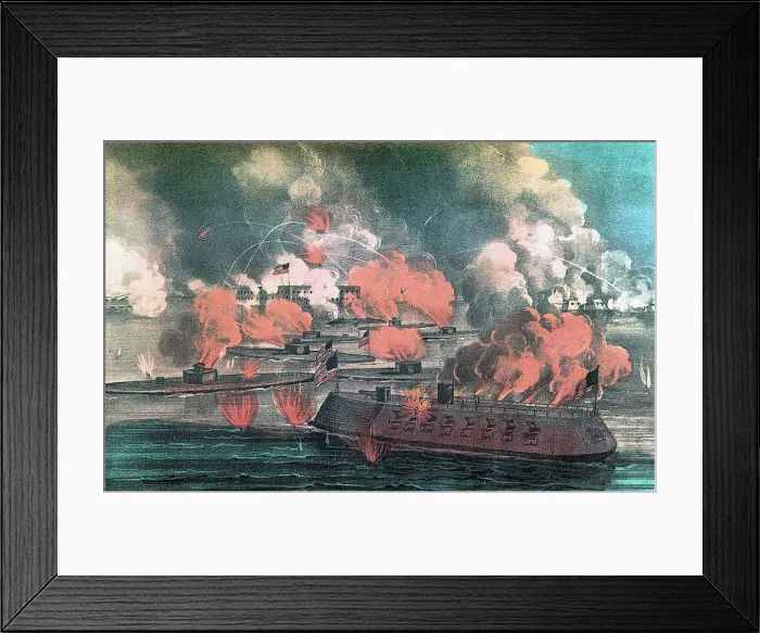 Framed Print : Ironclads, First Battle of Charleston Harbor, 1863