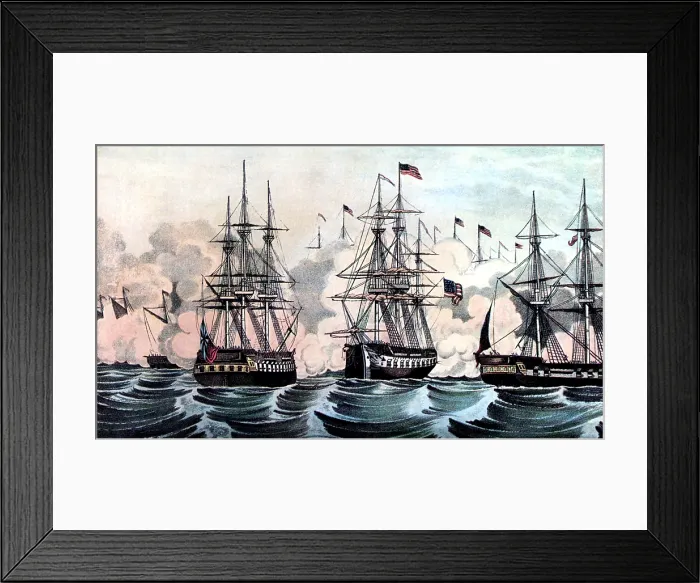 Framed Print : War of 1812, American Victory at Lake Champlain, 1814