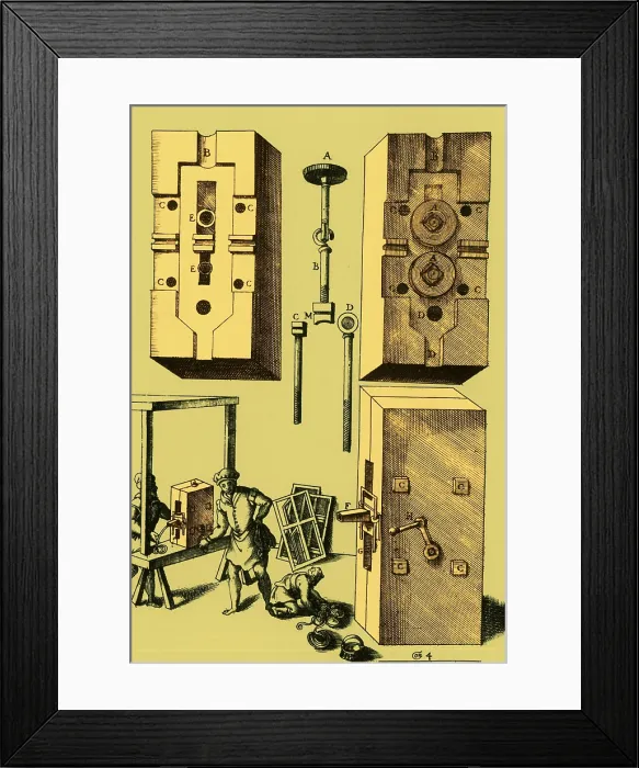 Framed Print : Rolling Mill for Lead Strips