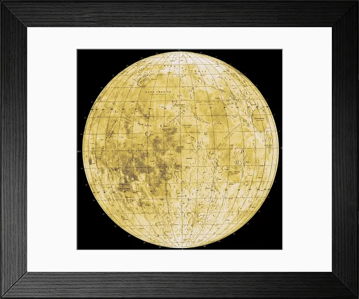 Framed Print : Map of Moon Framed Print : Map of Moon