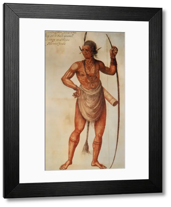 Framed Print : Native American Man, 16th Century