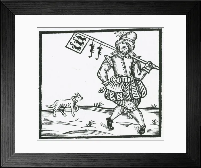 Framed Print : Rat-Catcher, Medieval Tradesman Framed Print : Rat-Catcher, Medieval Tradesman