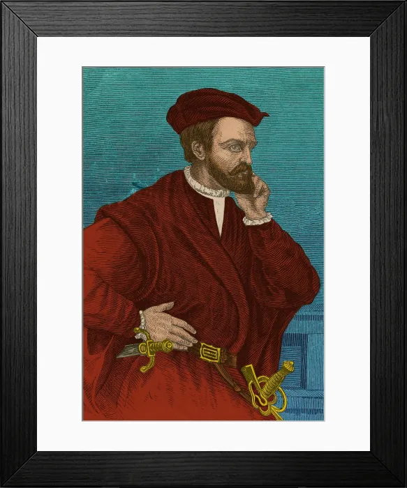 Framed Print : Jacques Cartier, French Explorer Framed Print : Jacques Cartier, French Explorer