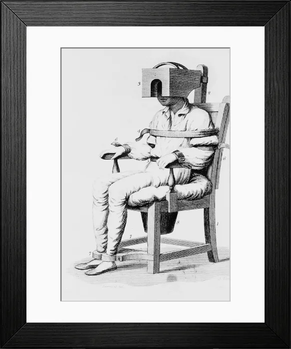 Framed Print : Restraining Chair, 1811 Framed Print : Restraining Chair, 1811
