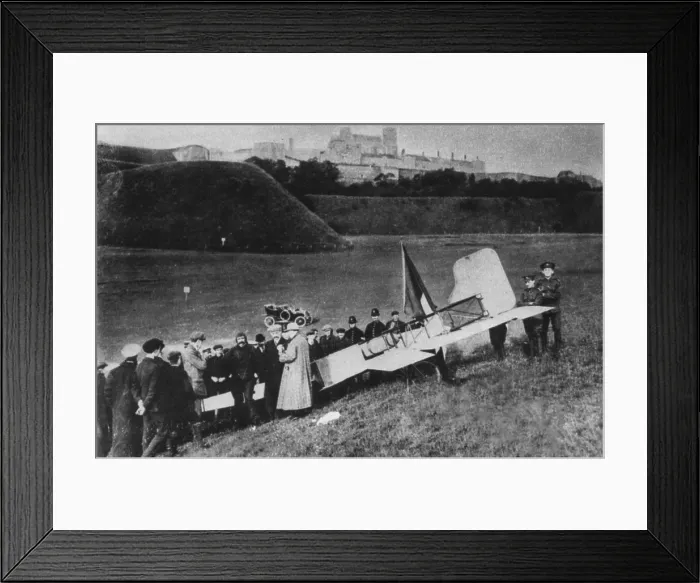 Framed Print : Bleriot Lands In England, 1909 Framed Print : Bleriot Lands In England, 1909