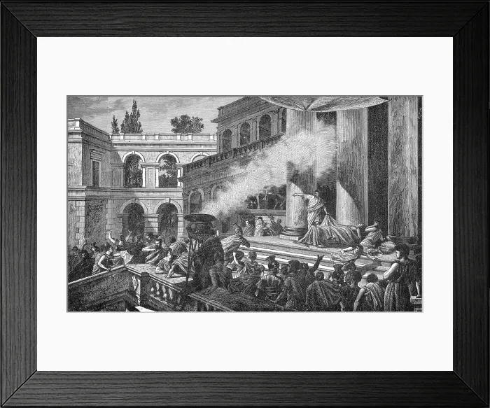 Framed Print : Marc Antony at the Funeral of Julius Caesar, 44 BC Framed Print : Marc Antony at the Funeral of Julius Caesar, 44 BC