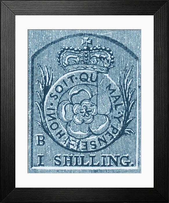 Framed Print : Revenue Stamp, 1765 Framed Print : Revenue Stamp, 1765