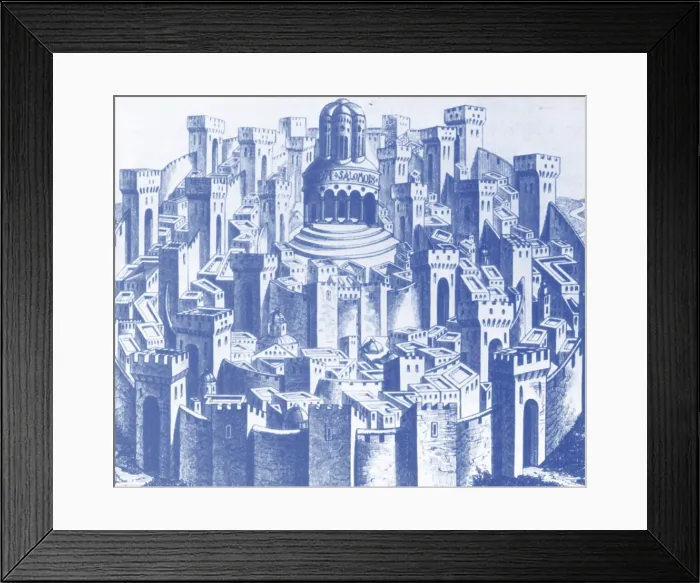 Framed Print : 15th century woodcut of Jerusalem Framed Print : 15th century woodcut of Jerusalem