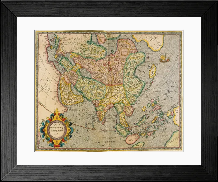 Framed Print : Gerardus Mercator, Map of Asia