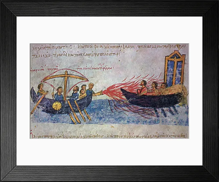 Framed Print : Greek Fire, Medieval Weaponry Framed Print : Greek Fire, Medieval Weaponry