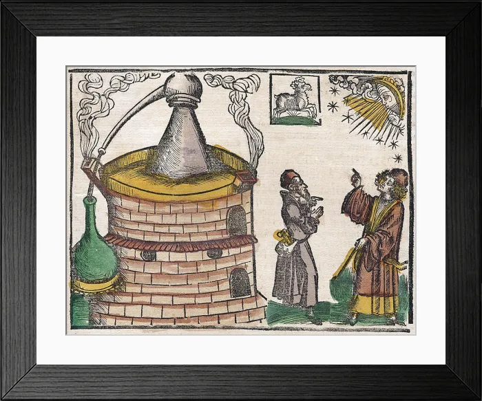 Framed Print : Astrological Influence on Alchemy, 1512