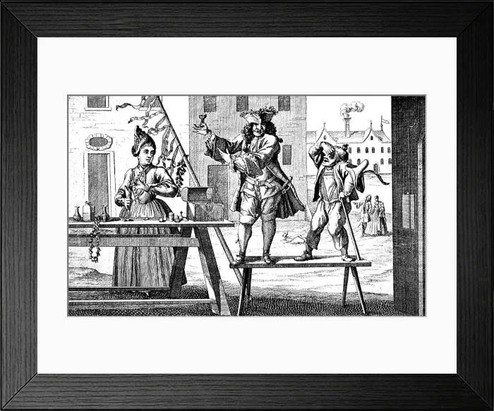 Framed Print : Quackery, 18th Century