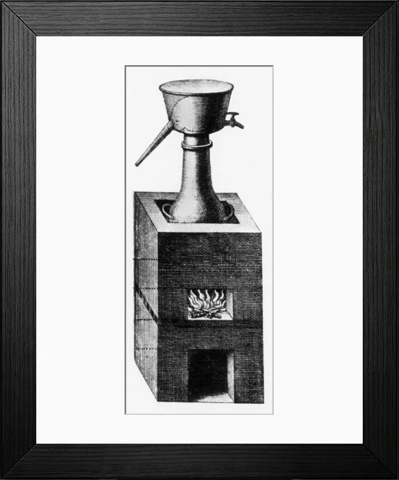 Framed Print : Distillation, Alembic, 18th Century