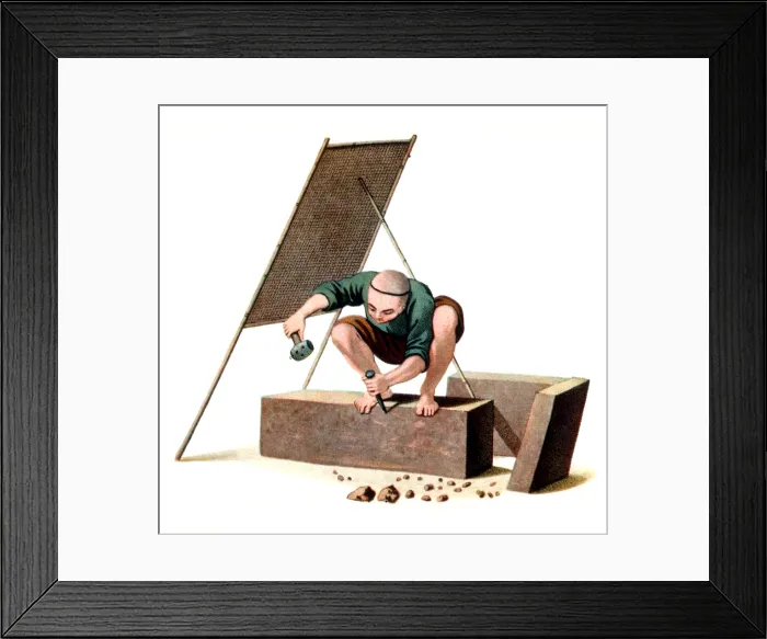 Framed Print : Chinese Stonemason Framed Print : Chinese Stonemason