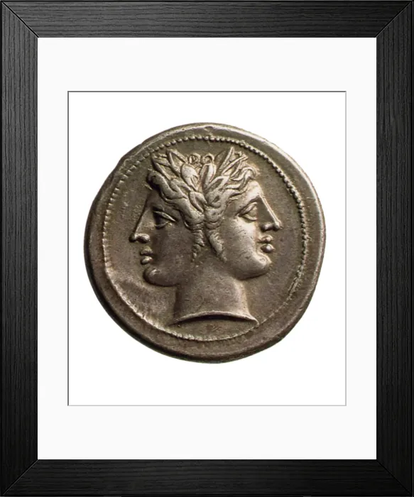 Framed Print : Roman Coin Featuring Janus Framed Print : Roman Coin Featuring Janus